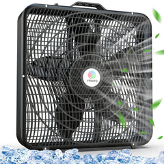 20 Inch Box Fan, Three Speeds Window Table Cooling Fan, Strong Wind, Quiet Operation Work Fan for Home, Bedroom, Office, and Outdoor Travel Box Fan for Full-Force Air Circulation