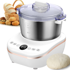 Electric Dough Maker, 5.2 Quarts, 304 Stainless Steel Bowl, Portable Lightweight Electric Kitchen Mixer for Daily Use with Ferment Function for Pizza, Bread, Toast, Pasta, and cookies