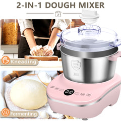 Electric Dough Maker, 5.2 Quarts, 304 Stainless Steel Bowl, Portable Lightweight Electric Kitchen Mixer for Daily Use with Ferment Function for Pizza, Bread, Toast, Pasta, and cookies