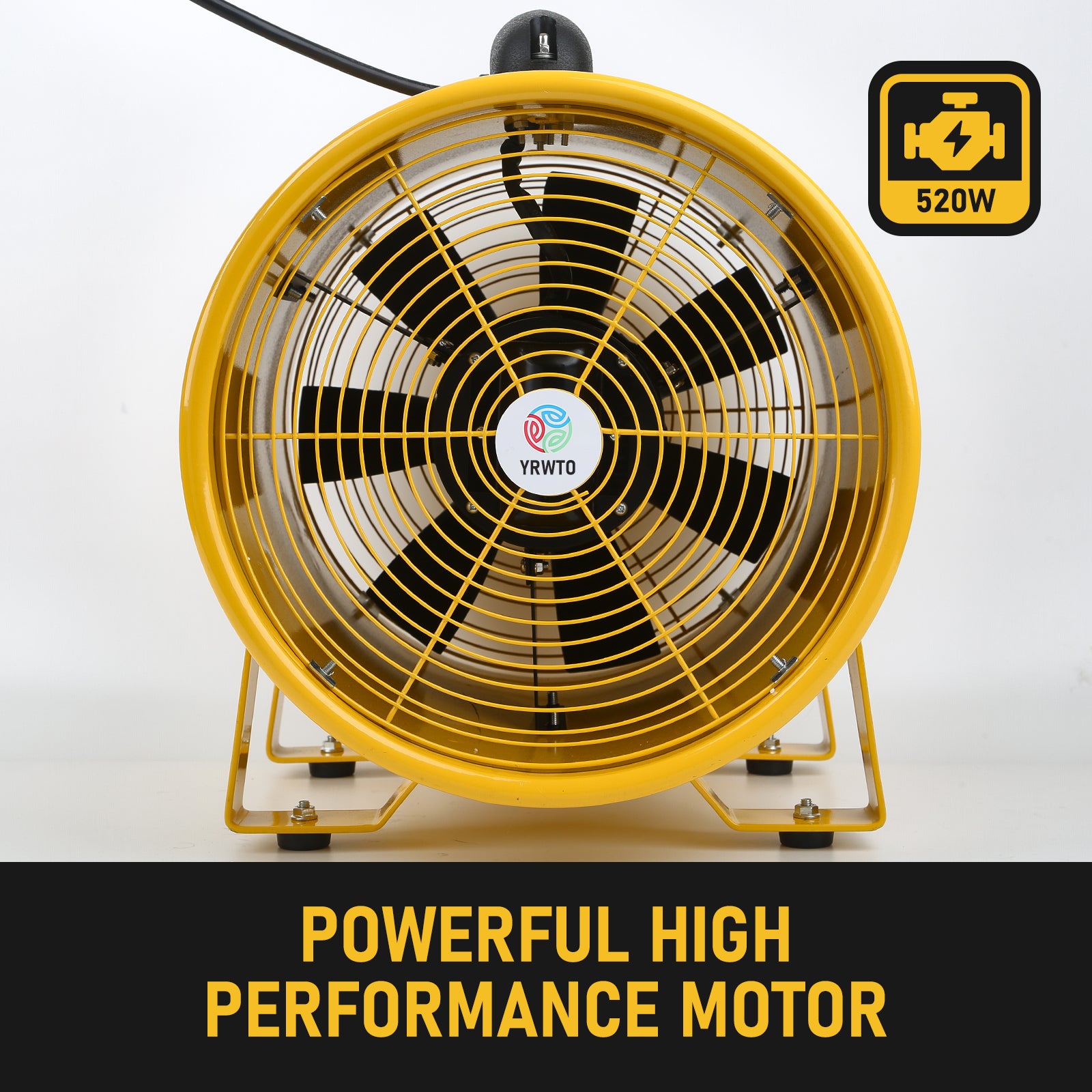 YRWTO Utility Blower Fan, 12 Inches High Velocity Fan, 12" Air Mover Blower Fan, Portable Ventilation Fan For Cooling, Ventilating, Helps blow 3900 m3/h Fumes, Odors, Dry Wet Area At Commercial