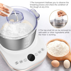 Electric Dough Maker, 7.3 Quarts, 304 Stainless Steel Bowl, Portable Lightweight Electric Kitchen Mixer for Daily Use with Ferment Function for Pizza, Bread, Toast, Pasta, and cookies