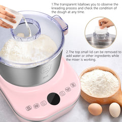 Electric Dough Mixer with Ferment Function, 7L(7.3QT) Dough Maker Machine with 304 Stainless Steel Bowl, Microcomputer Timing, Household Flour Kneading Machine for Pizza Bread