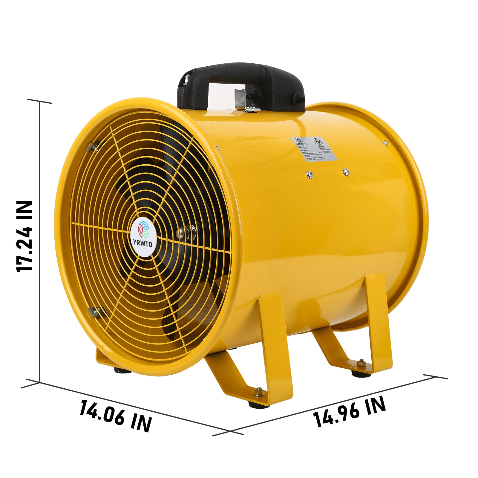 YRWTO Utility Blower Fan, 12 Inches High Velocity Fan, 12" Air Mover Blower Fan, Portable Ventilation Fan For Cooling, Ventilating, Helps blow 3900 m3/h Fumes, Odors, Dry Wet Area At Commercial