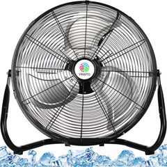 12 Inch Floor Fan, 3 Speed Stainless Steel Industrial Fan, High Velocity Floor Fan with 180° Adjustable Tilt, Portable Quiet Table Fan for Home Bedroom Living Room Office